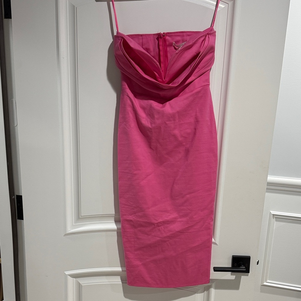 Chic Strapless Pink Dress